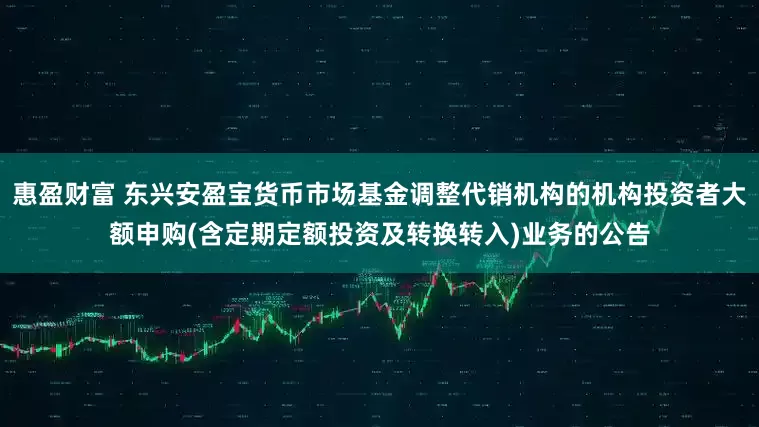 惠盈财富 东兴安盈宝货币市场基金调整代销机构的机构投资者大额申购(含定期定额投资及转换转入)业务的公告